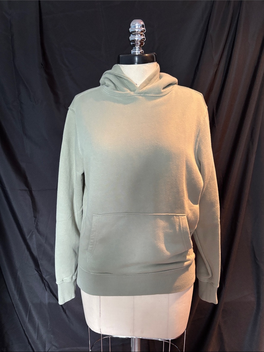 Classic Hooded Pullover Sweatshirt in Sage Green